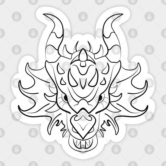 Black dragon design Sticker by tiver